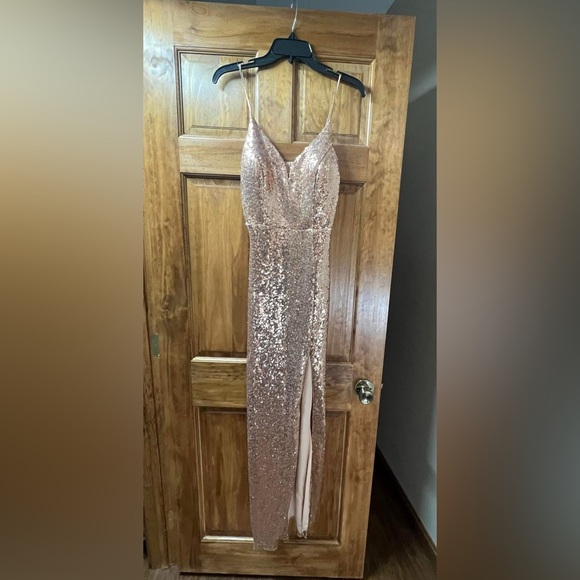 B. Smart | Dresses | B Smart Rose Gold Sequin Prom Dress | Poshmark